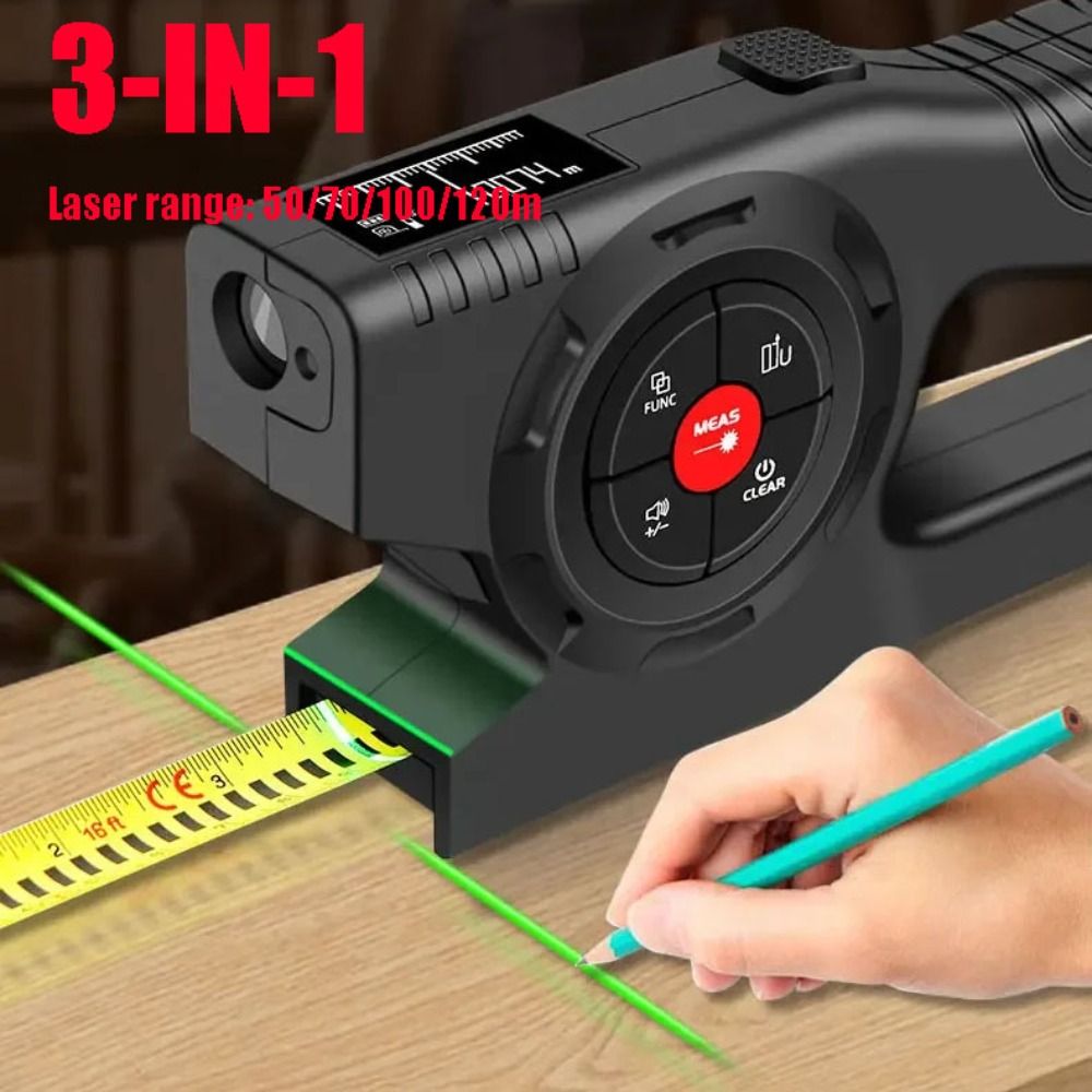 Industrial Laser Cleaner - Mètre à ruban laser 3-en-1 rétractable