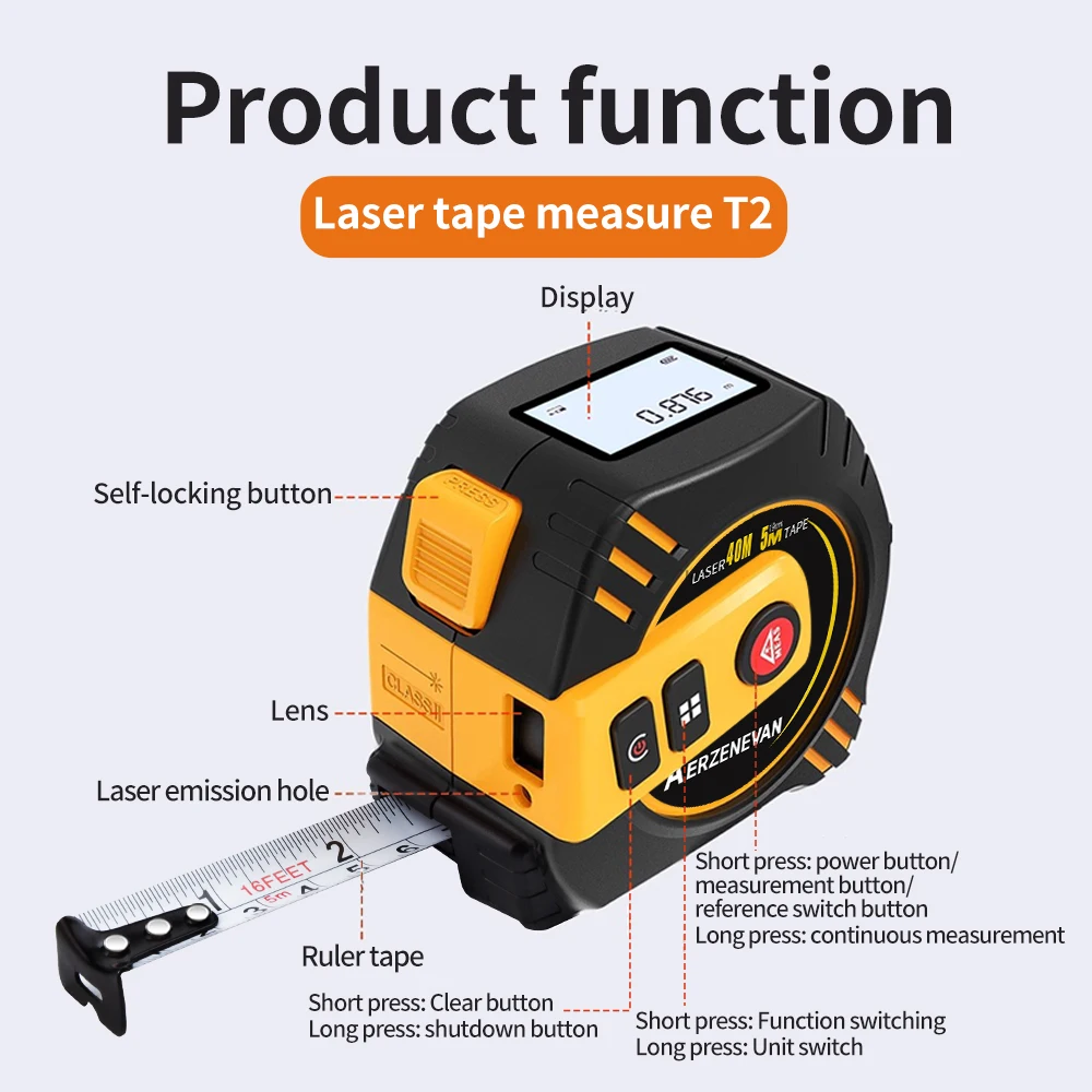 Mètre laser 80m, outil de mesu - Industrial Laser Sensor avis et prix